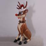 Reindeer Funny — Renne avec nez illuminé, hauteur 112 cm, Divers, Enlèvement ou Envoi, Neuf