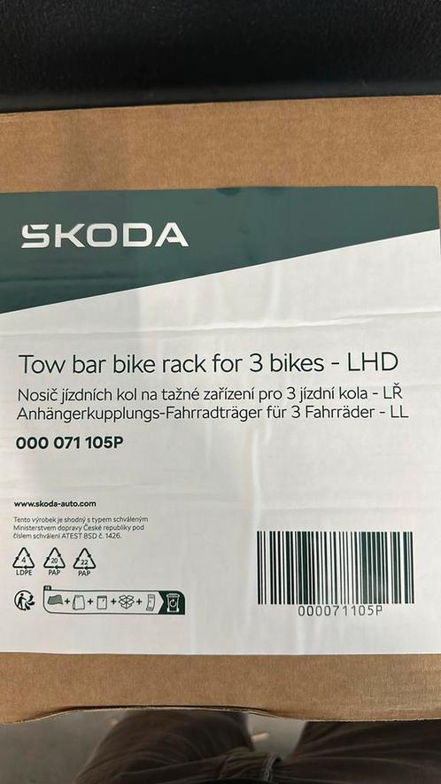 Skoda fietsenrek voor 3 fietsen, Auto diversen, Fietsendragers, Nieuw, Fietsendrager-accessoire, 3 fietsen of meer, Elektrische fiets