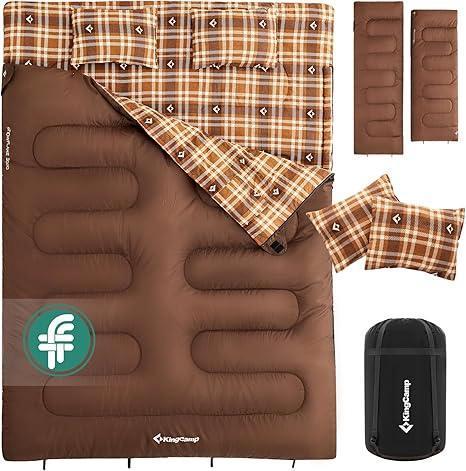 Dubbele slaapzak met 2 kussens | GRATIS LEVERING, Caravans en Kamperen, Slaapzakken, Nieuw, Verzenden