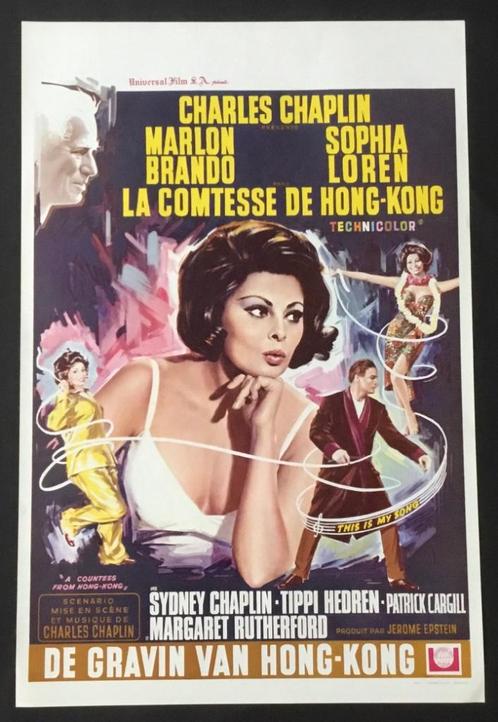 Filmaffiche A COUNTESS FROM HONG KONG Loren,Chaplin,Brando, Verzamelen, Film en Tv, Zo goed als nieuw, Film, Poster, Ophalen of Verzenden