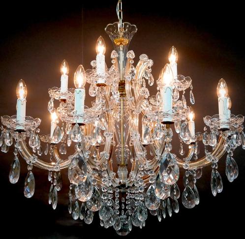 Super Mooie GROTE Kroonluchter met veel KRISTAL !!!, Antiek en Kunst, Antiek | Verlichting, Ophalen
