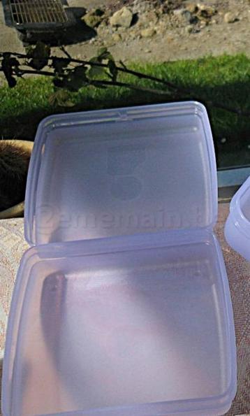 Tupperware: lila vierkante doos beschikbaar voor biedingen