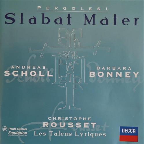 Stabat Mater / Pergolesi - Scholl / Bonney / Rousset - DECCA, Cd's en Dvd's, Cd's | Klassiek, Zo goed als nieuw, Vocaal, Met libretto