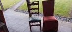 6 stoelen, Huis en Inrichting, Vijf, Zes of meer stoelen, Gebruikt, Bruin, Afwerking met mooie rode doek