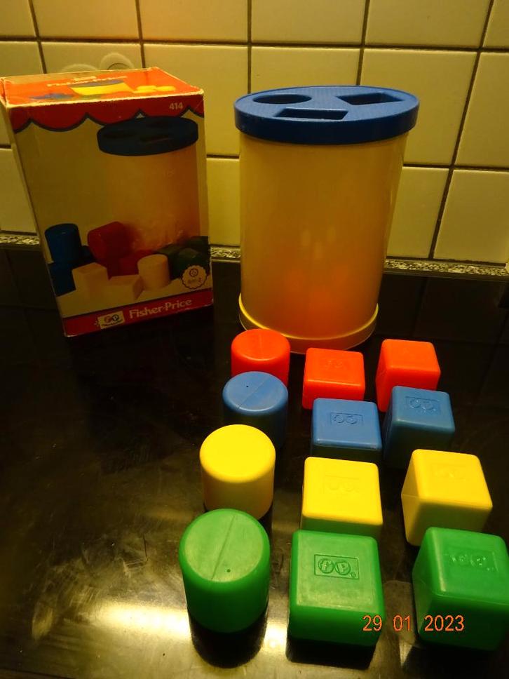 fisher price, vormendoos-blokkenstoof*VOLLEDIG*VINTAGE*, Enfants & Bébés, Jouets | Fisher-Price, Enlèvement ou Envoi