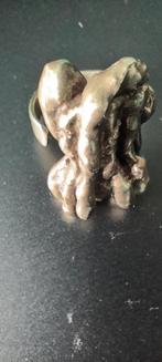 Brutalistische zilveren ring gesigneerd en gedateerd, Gebruikt, Ophalen of Verzenden, Dame of Heer, Zilver