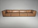 Durlet 4-zitter in lichtbruin leer,  1970s, Huis en Inrichting, Zetels | Complete zithoeken, Ophalen of Verzenden, Leer