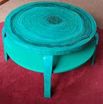 Salontafel met beschildering van een Malachiet steen, Ophalen, Zo goed als nieuw