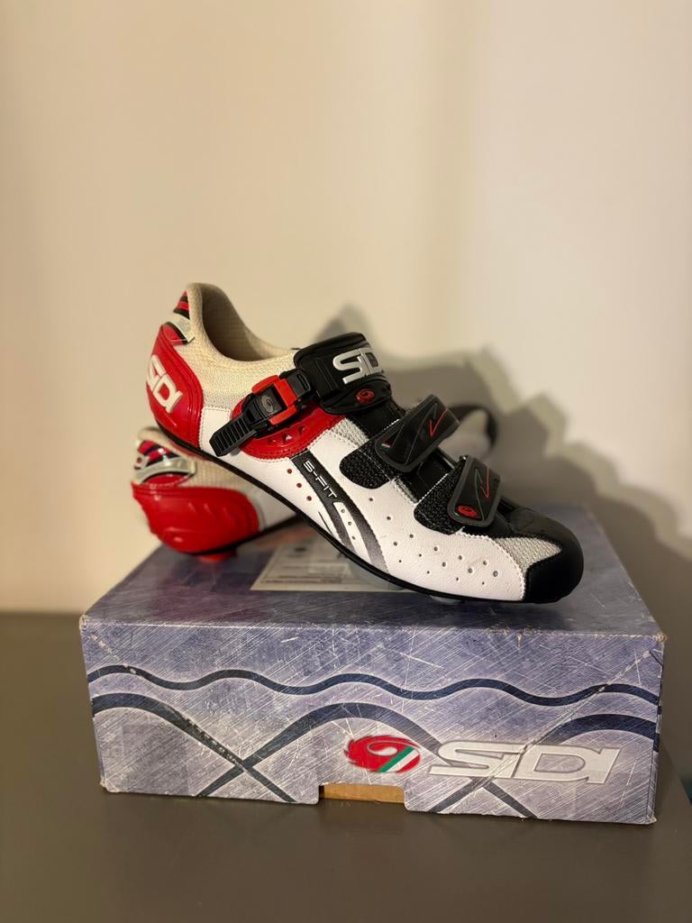 SIDI Genius 5 Fit Carbon wielrenschoenen wit/zwart/rood, Kleding | Heren, Schoenen, Gedragen, Gespschoenen, Wit, Ophalen
