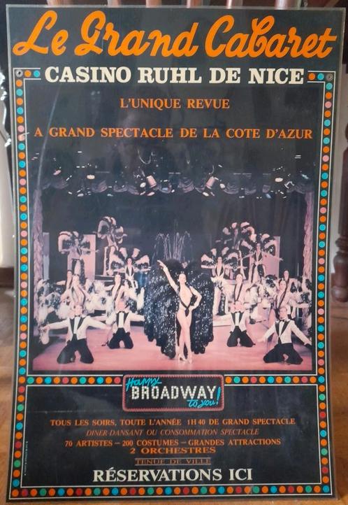 Kunststof affiche: Le grand cabaret - Casino Ruhl de Nice, Antiek en Kunst, Curiosa en Brocante, Ophalen of Verzenden