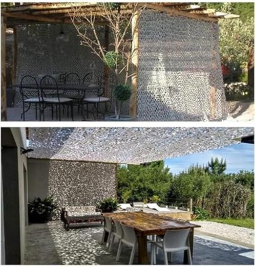 Toile de camouflage(filet d'ombrage) blanche 3x7m, Jardin & Terrasse, Décoration murale de jardin, Neuf, Envoi