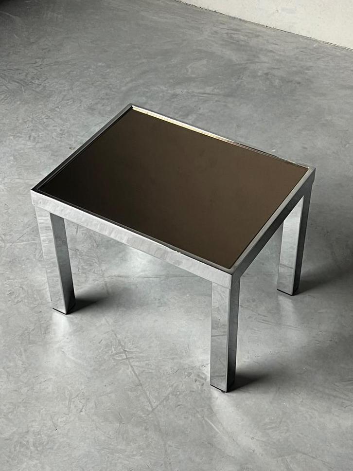 Vintage chroom bijzettafeltje, Huis en Inrichting, Tafels | Bijzettafels, Zo goed als nieuw, Ophalen