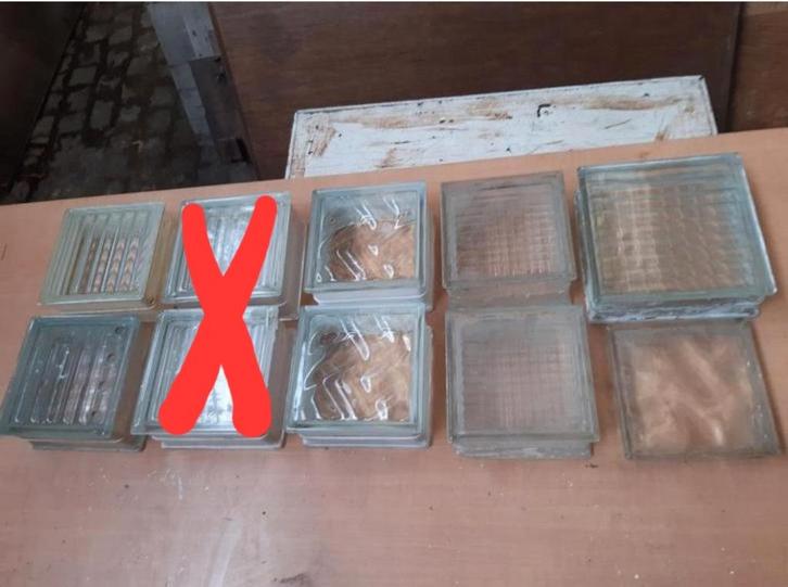 lot glasdallen, 8 stuks, Doe-het-zelf en Bouw, Glas en Ramen, Zo goed als nieuw, Ophalen