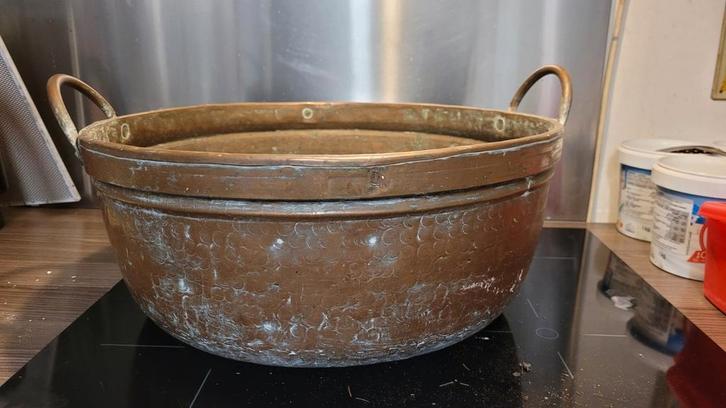 Oude roodkoperen ketel, Antiek en Kunst, Antiek | Brons en Koper, Koper, Ophalen of Verzenden
