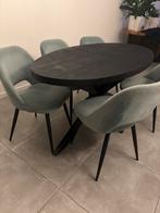 Ovaal zwart mangohout eettafel, Huis en Inrichting, Tafels | Eettafels, Ophalen of Verzenden, Zo goed als nieuw, Ovaal