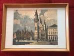 Kader kunstwerk oude prent Aalst, Antiek en Kunst, Ophalen