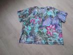 Victor turquoise gebloemde shirt maat 3XL, Kleding | Dames, Overige kleuren, Maat 46/48 (XL) of groter, Ophalen of Verzenden, Korte mouw