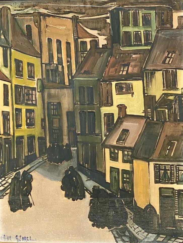 2 x Aquarel Gustaaf Sorel (Oostende 1905-1981), Antiek en Kunst, Kunst | Schilderijen | Klassiek, Ophalen