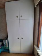 Handige hoge witte kast met planken in zeer goede staat, Ophalen, Gebruikt, 100 tot 150 cm, 200 cm of meer