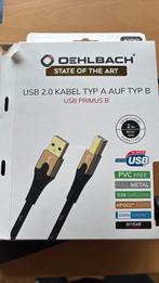 Câble audiophile OEHLBACH USB Primus B - type A vers B, TV, Hi-fi & Vidéo, Câbles audio & Câbles de télévision, Enlèvement ou Envoi