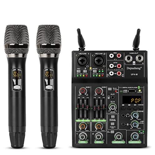 DJ-mengpaneel met twee microfoon, Muziek en Instrumenten, Microfoons, Zo goed als nieuw, Studiomicrofoon, Draadloos, Ophalen of Verzenden