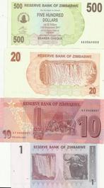 ZIMBABWE 4 VERSCHILLENDE BILJETTEN, Postzegels en Munten, Bankbiljetten | Afrika, Ophalen of Verzenden, Zimbabwe