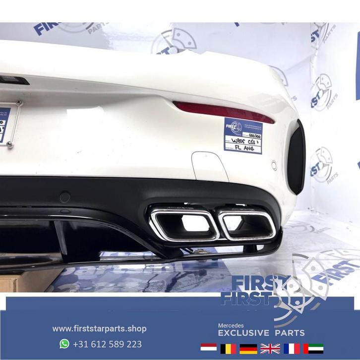 A205 C205 C63 C63S AMG ACHTERBUMPER COMPLEET PARELMOER WIT M, Auto-onderdelen, Carrosserie, Bumper, Mercedes-Benz, Achter, Gebruikt