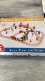 Deluxe wooden train set 55 pcs, Ophalen, Zo goed als nieuw