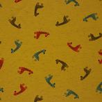 5642) 145x50cm katoenen tricot giraffe oker, 120 cm of meer, Geel, Nieuw, Ophalen of Verzenden