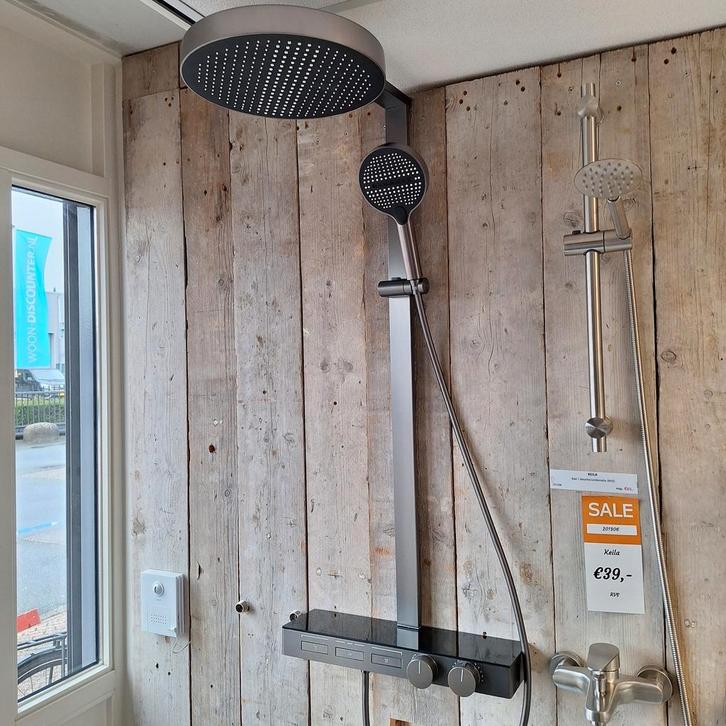 DESIGN Erg luxe opbouw doucheset piano button Parro gunmetal, Huis en Inrichting, Woonaccessoires | Overige, Nieuw, Ophalen of Verzenden