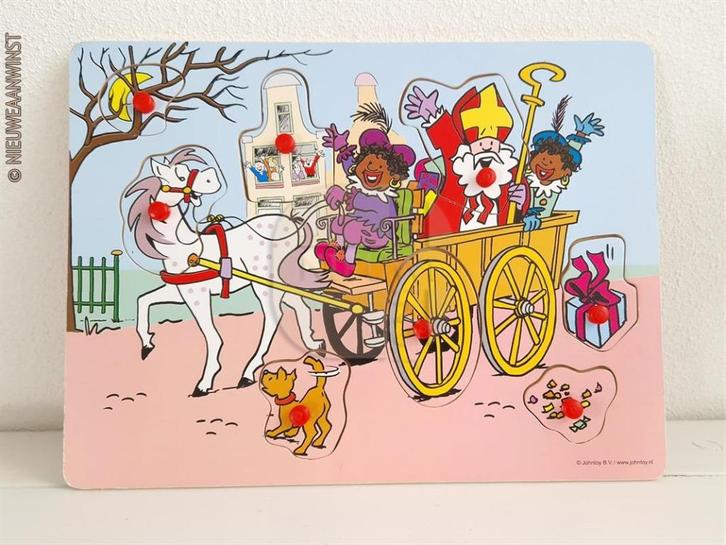 Nostalgische knopjespuzzel Sinterklaas, Zwarte Piet, intocht, Diversen, Sinterklaas, Verzenden