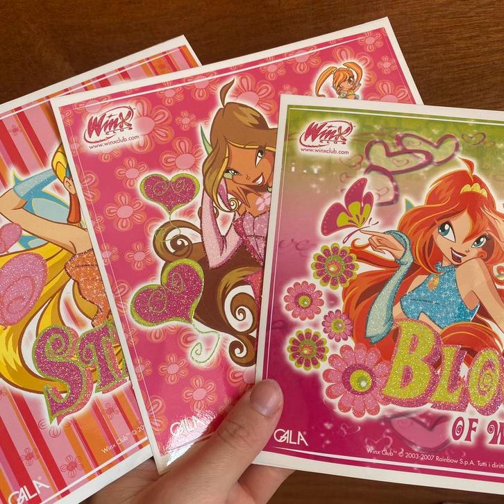 3 Winx Club stickers met glitters, Verzamelen, Stickers, Nieuw, Film, Tv of Omroep, Ophalen of Verzenden