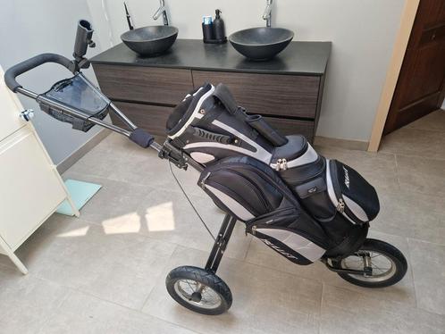 Golf trolley + Cart bag, Sport en Fitness, Golf, Zo goed als nieuw, Tas, Ophalen