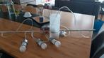 Hanglamp met 4 glazen buizen, Ophalen, Zo goed als nieuw, Glas