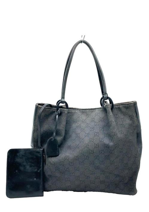 Gucci GG zwarte schoudertas van canvas en leer - goede staat, Handtassen en Accessoires, Tassen | Damestassen, Zo goed als nieuw