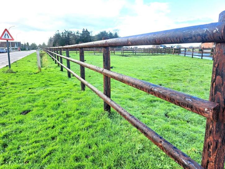 Paardenomheining met dubbele impregnatie - met 2 of 3 ligger, Dieren en Toebehoren, Stalling en Weidegang, Stalling, Weidegang