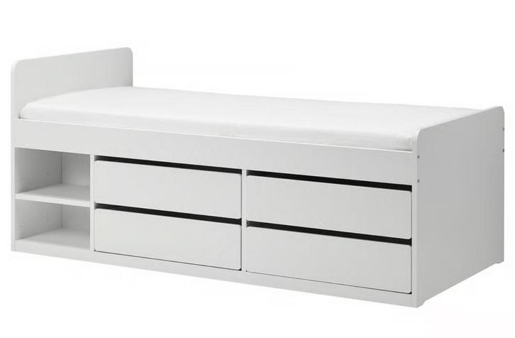 Nieuw 1p bed + (allemaal nieuw) matras, dekbed (+ overtrek), Huis en Inrichting, Slaapkamer | Stapelbedden en Hoogslapers, Nieuw