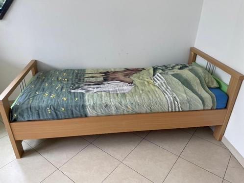 Compleet bed van Vastiau Godeau, Huis en Inrichting, Slaapkamer | Bedden, Zo goed als nieuw, Eenpersoons, 100 cm, 210 cm, Hout