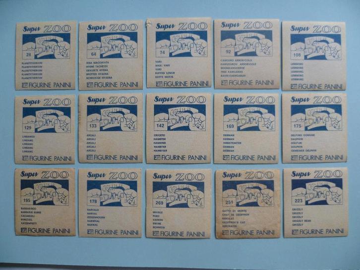 chromos Panini Super Zoo plaatjes images stickers cards 1970, Verzamelen, Overige Verzamelen, Gebruikt, Ophalen of Verzenden