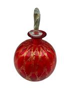 Flacon décoratif en verre rouge doré avec bouchon, Enlèvement ou Envoi