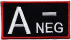 Bloedgroep A- Negatief stoffen opstrijk patch embleem, Verzenden, Nieuw