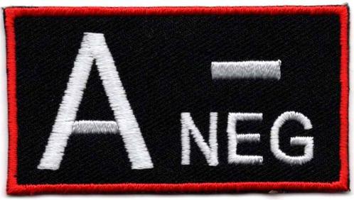 Bloedgroep A- Negatief stoffen opstrijk patch embleem, Motoren, Accessoires | Overige, Nieuw, Verzenden