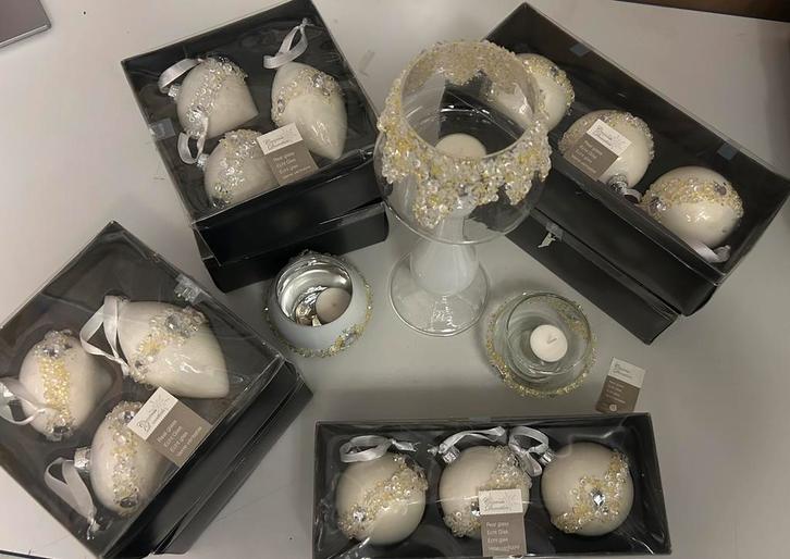 Kerstversiering, kerstbal, kandelaar, theelichthouder assort, Diversen, Kerst, Zo goed als nieuw, Ophalen of Verzenden