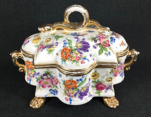 Boch Keralux fleur de saxe vintage bonbonniere middenstuk, Antiek en Kunst, Antiek | Keramiek en Aardewerk, Ophalen of Verzenden