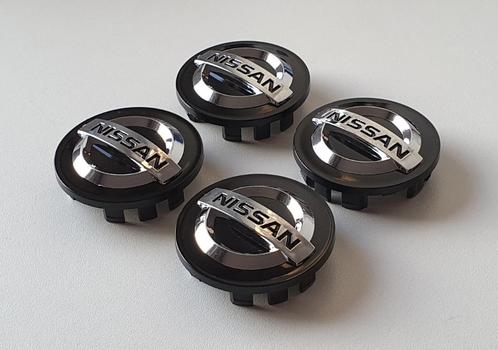 Zwarte NISSAN Naafdoppen/Naafkappen 54mm set van 4 stuks, Auto diversen, Wieldoppen, Nieuw, Verzenden