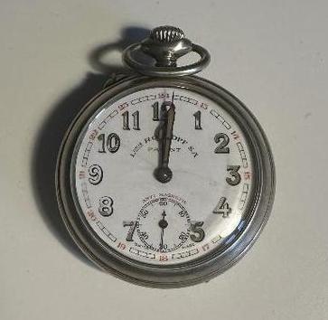 Louis Roskopf Zakhorloge (Antiek, 1906), Handtassen en Accessoires, Horloges | Antiek, Zakhorloge, Overige merken, Staal, 1900 tot 1930