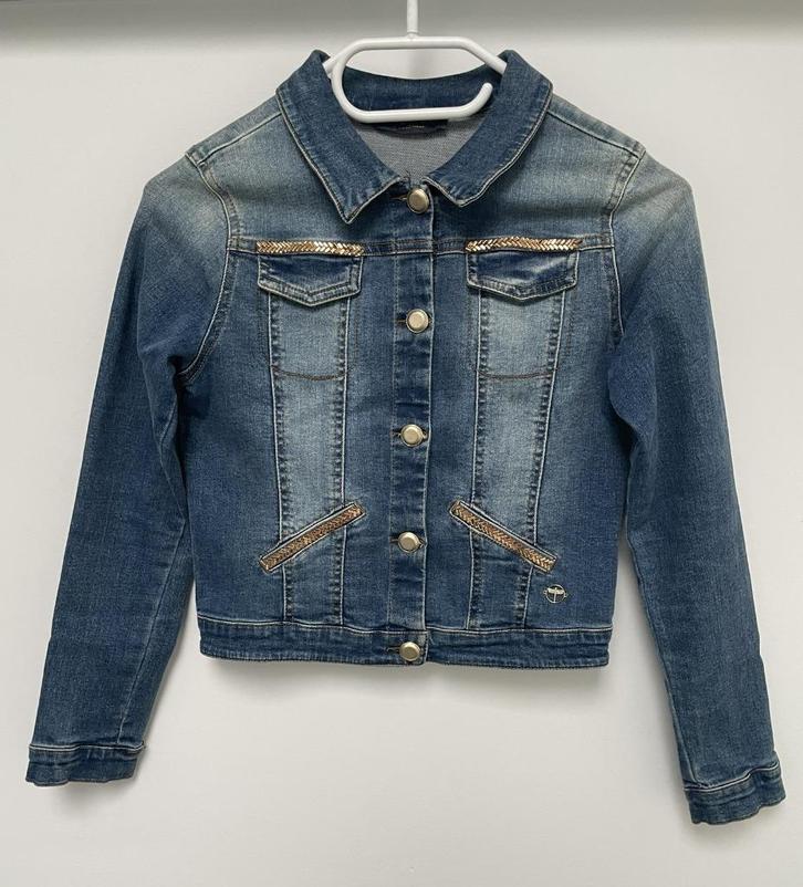 jeansblazer communie 12 jaar, Kinderen en Baby's, Kinderkleding | Maat 152, Zo goed als nieuw, Meisje, Trui of Vest, Ophalen of Verzenden