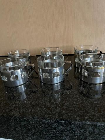 Retro koffie- of theetassen Durobor, Enlèvement ou Envoi, Verre, Utilisé, Autres styles