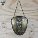 Antiek koperen reliëf Sint-Antonius Abt  ca 1910/1925 Herten, Antiek en Kunst, Ophalen of Verzenden