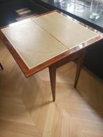 19e eeuwse mahoniehouten tafel met afneembaar groen lederen, Ophalen